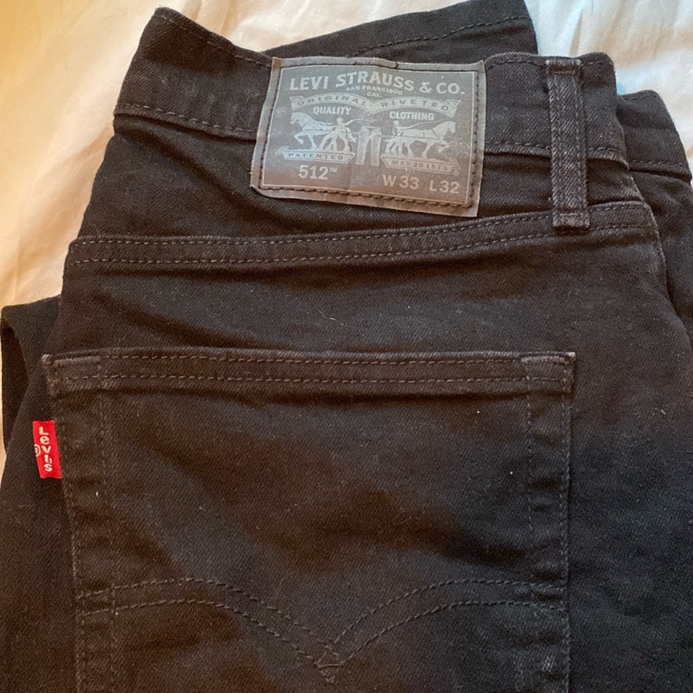 Levi 512 Black Jeans, 33 x 32